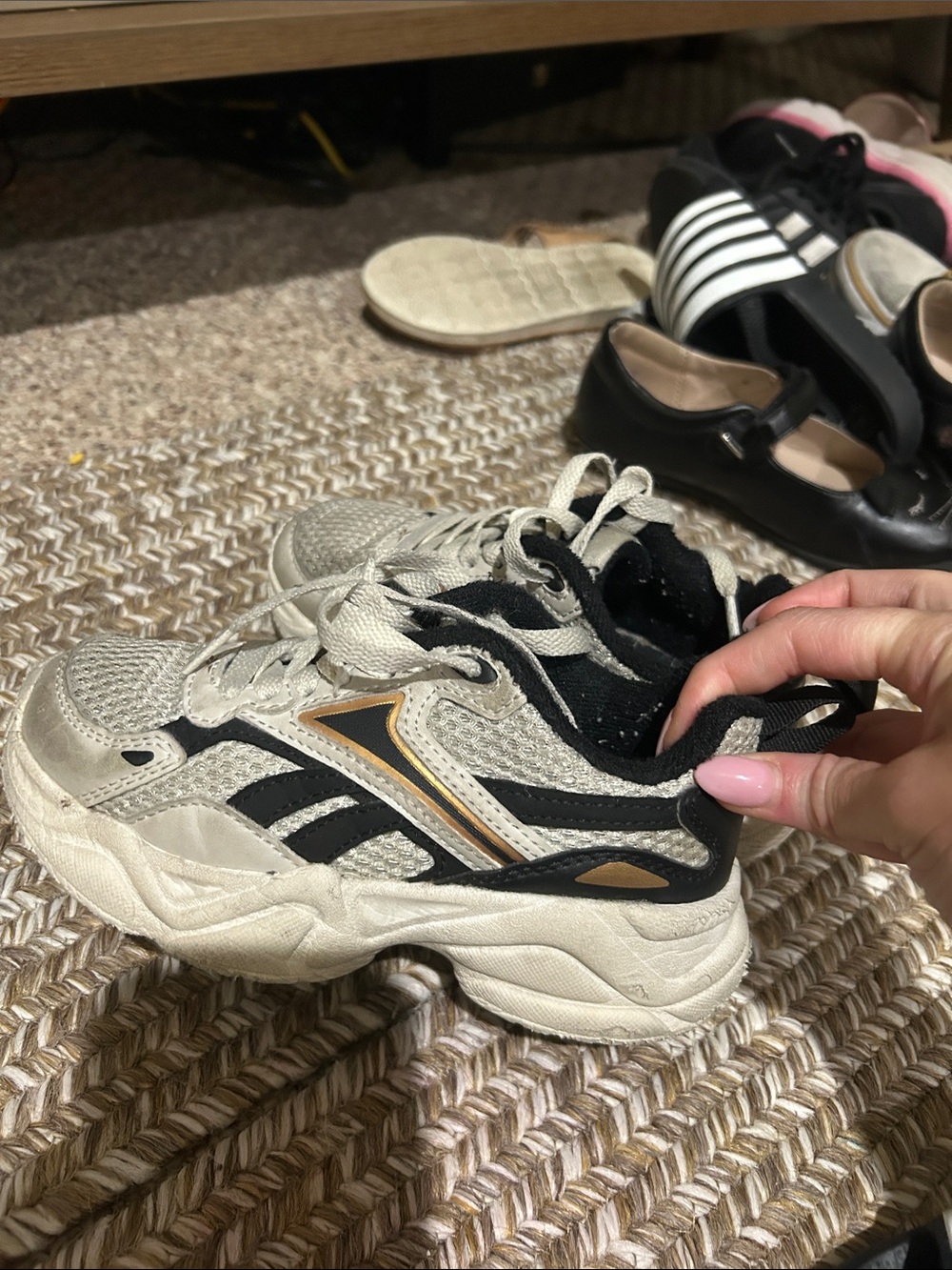 Reebok Black & White Athletic Sneakers